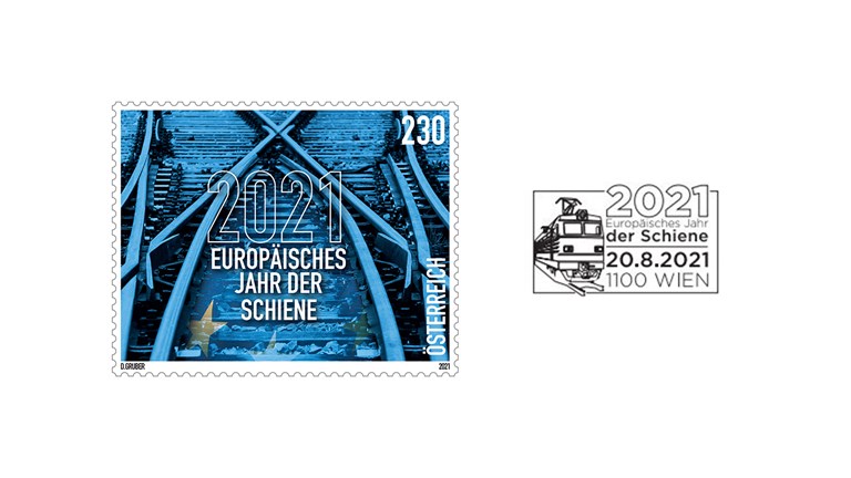 Commemorative stamp August European Year of Rail